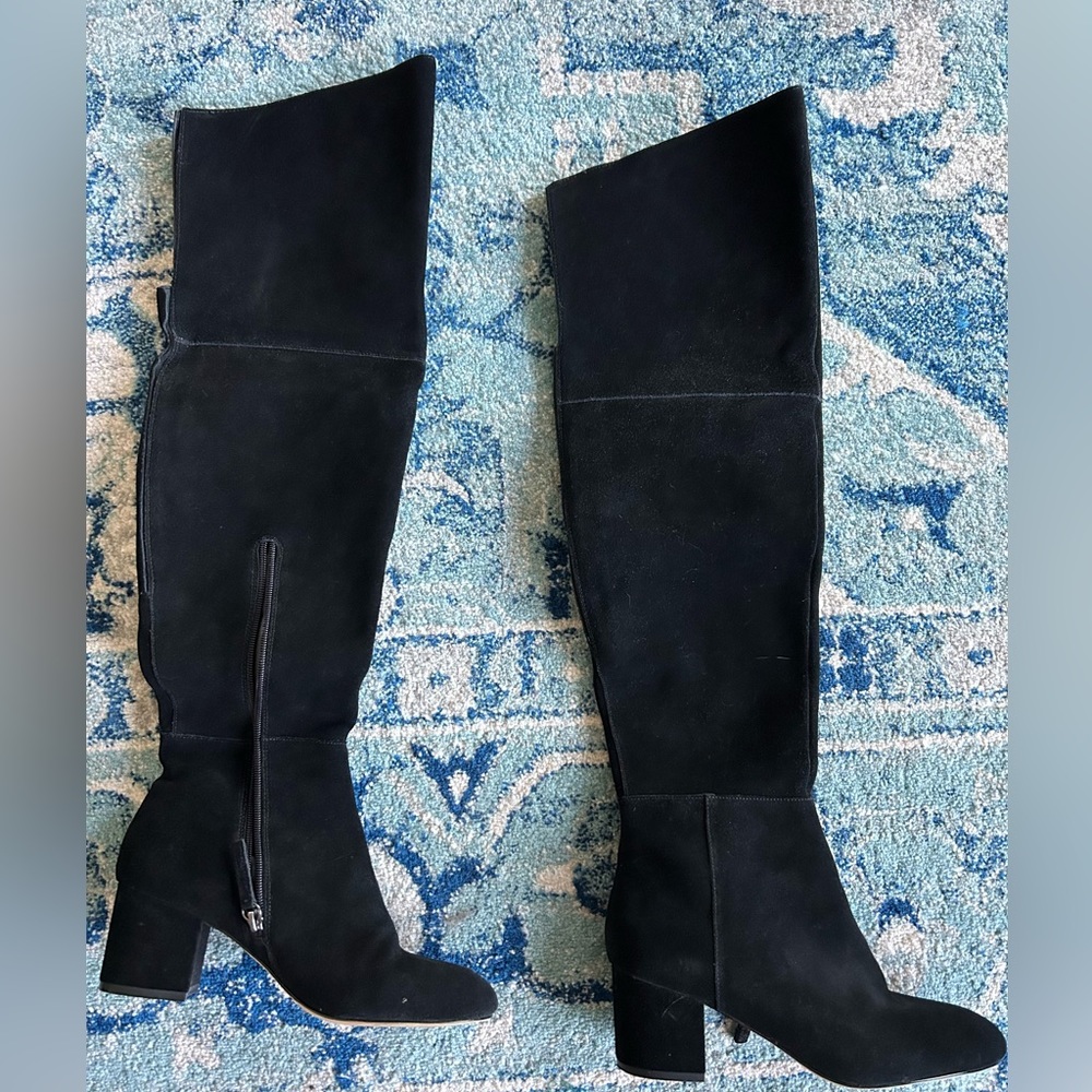 White House Black Market Suede Over The Knee Heeled Boots